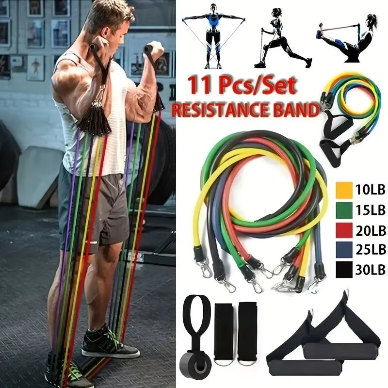 Multi Functional Fitness Tension Rope with Elastic Resistance Rope Five Tube Yoga Exercise Trainer Fitness Training Tension Rope