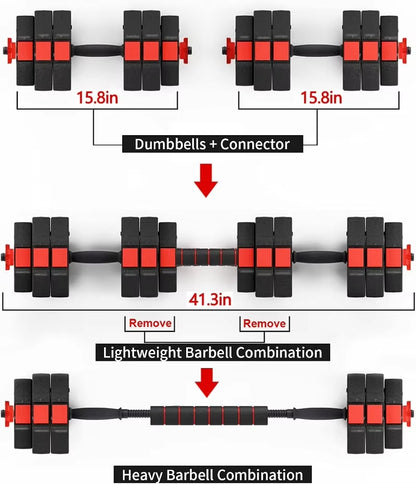 Adjustable Dumbbells Set Iron Sand Mixture Octagonal Designed Weights Dumbbells Set anti Rolling Fitness Dumbbells